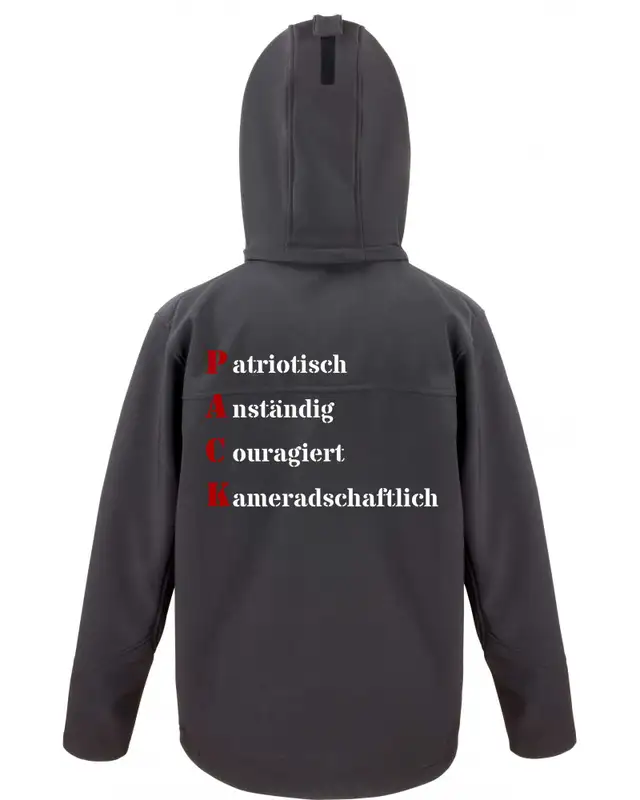 Bestickte Herren Softshell Kapuzenjacke (Wir sind das Pack) Bild 2