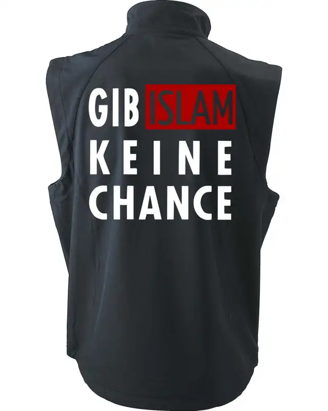 Bestickte Herren Weste (Gib Islam keine Chance) Bild 2