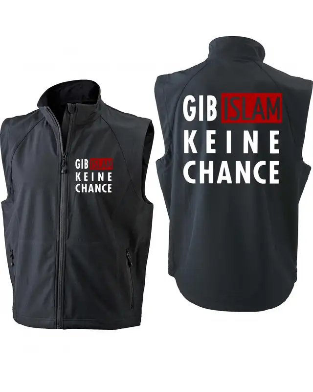 Bestickte Herren Weste (Gib Islam keine Chance) Bild 3