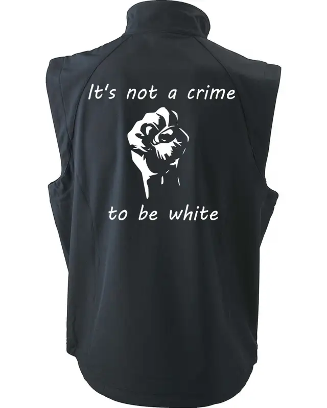 Bestickte Herren Weste (Its not a crime to be white) Bild 2