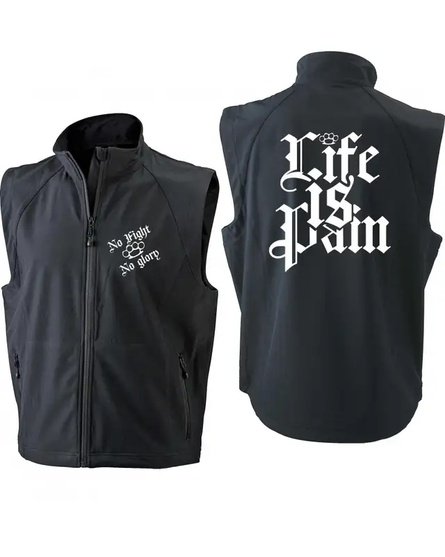 Bestickte Herren Weste (Life is Pain) Bild 3