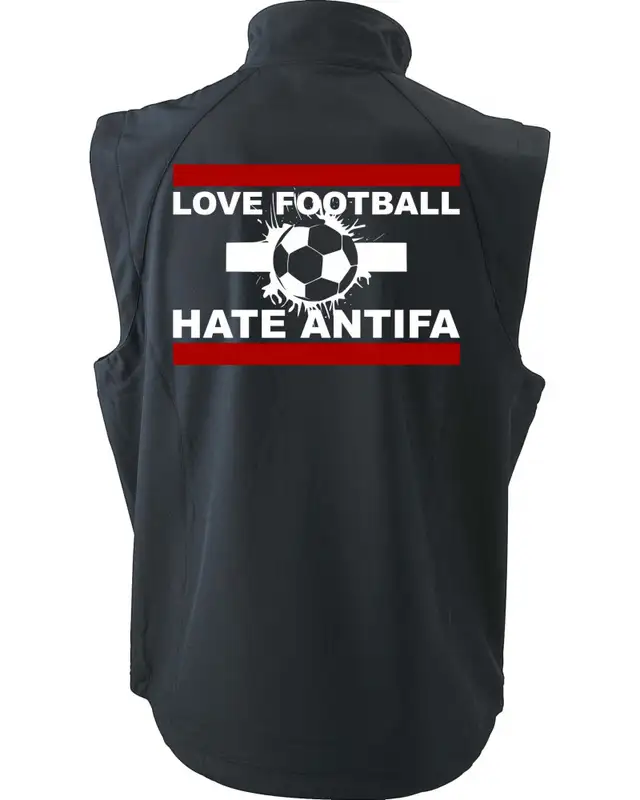 Bestickte Herren Weste (Love Football hate Antifa) Bild 2