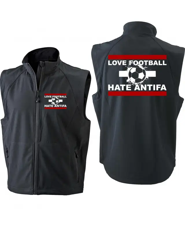 Bestickte Herren Weste (Love Football hate Antifa) Bild 3