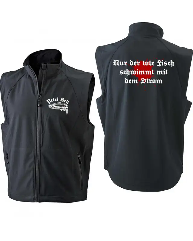 Bestickte Herren Weste (Petri Heil) Bild 3
