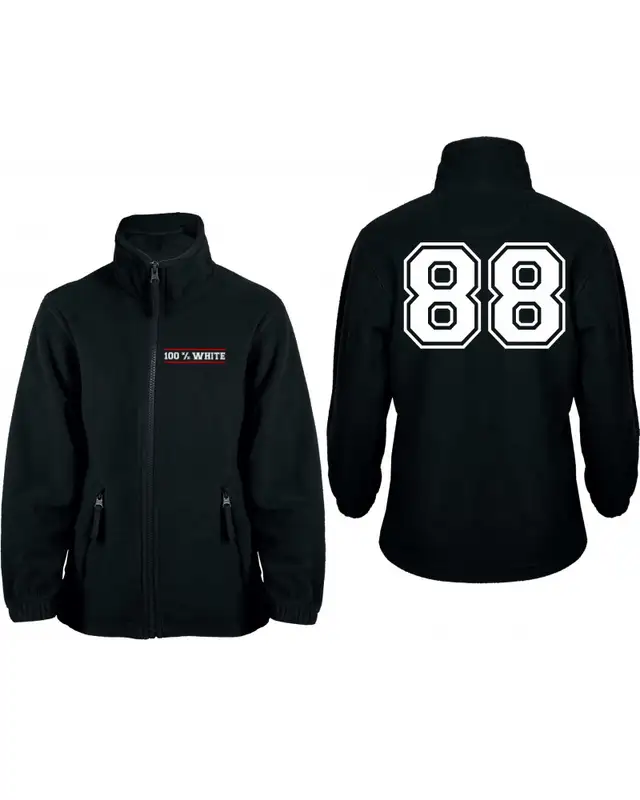 Bestickte Kinder Fleecejacke (100% White) Bild 3