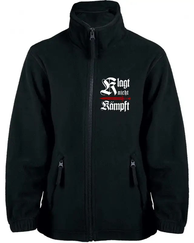 Bestickte Kinder Fleecejacke (Klagt nicht kämpft, Schwert)