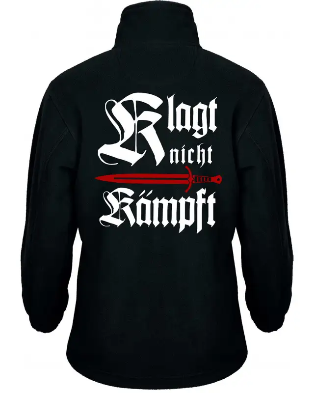 Bestickte Kinder Fleecejacke (Klagt nicht kämpft, Schwert) Bild 2