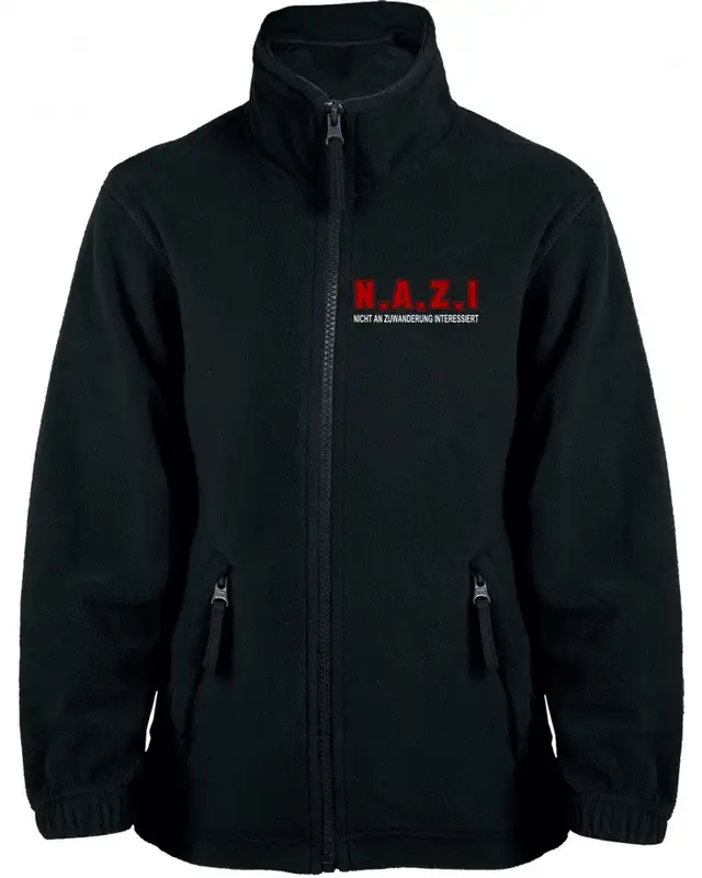 Bestickte Kinder Fleecejacke (Nicht an Zuwanderung interessiert, Fahne)