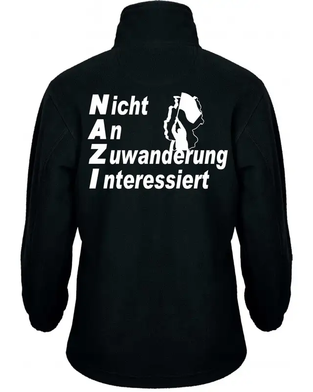 Bestickte Kinder Fleecejacke (Nicht an Zuwanderung interessiert, Fahne) Bild 2