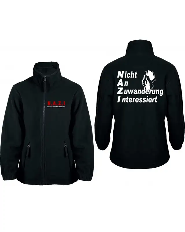 Bestickte Kinder Fleecejacke (Nicht an Zuwanderung interessiert, Fahne) Bild 3