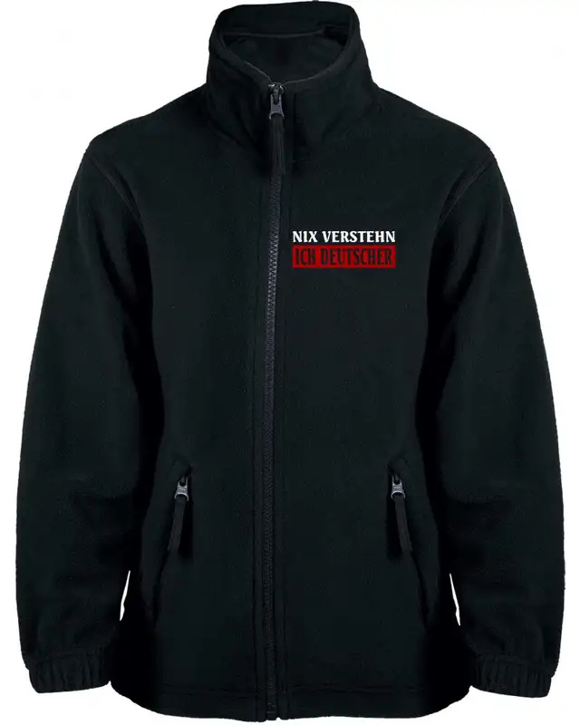 Bestickte Kinder Fleecejacke (Nix verstehen, ich deutscher)