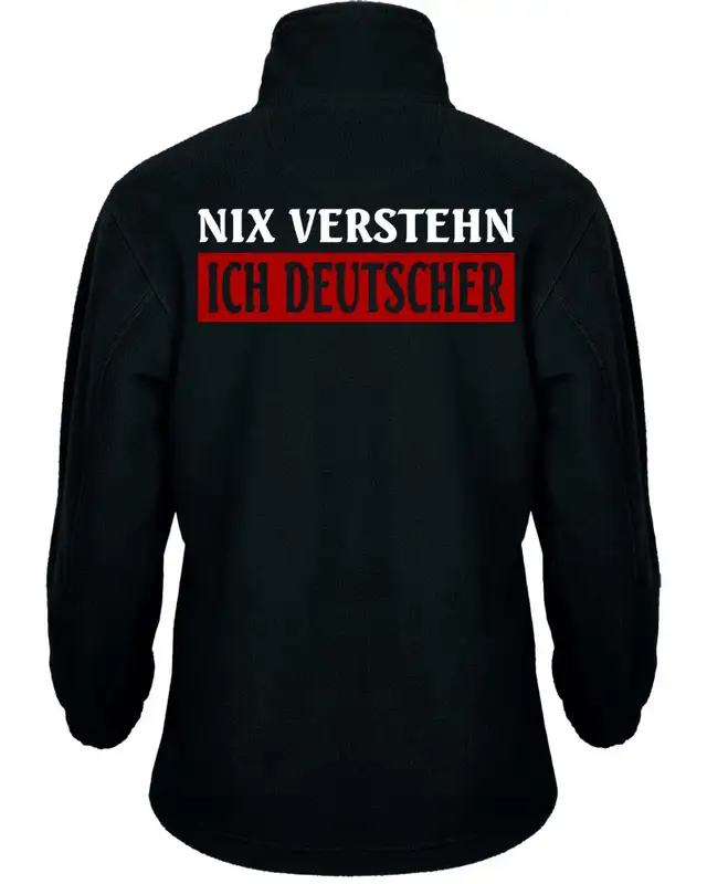 Bestickte Kinder Fleecejacke (Nix verstehen, ich deutscher) Bild 2