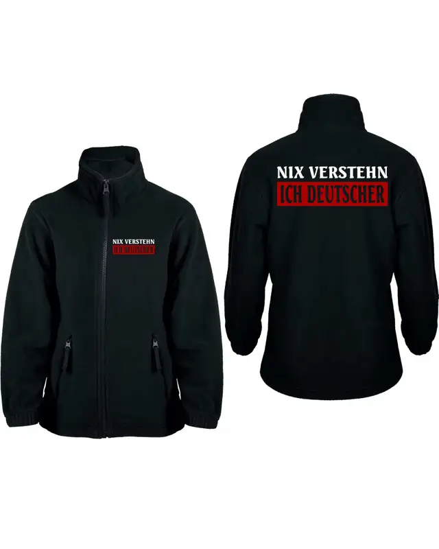 Bestickte Kinder Fleecejacke (Nix verstehen, ich deutscher) Bild 3