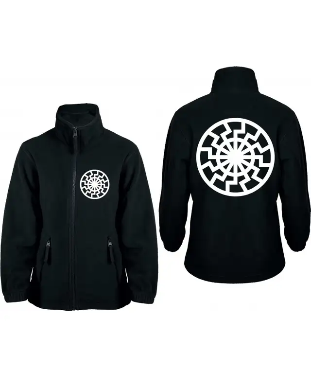 Bestickte Kinder Fleecejacke (Schwarze Sonne) Bild 3