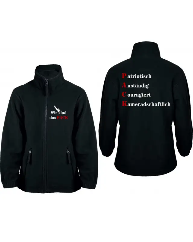 Bestickte Kinder Fleecejacke (Wir sind das Pack) Bild 3