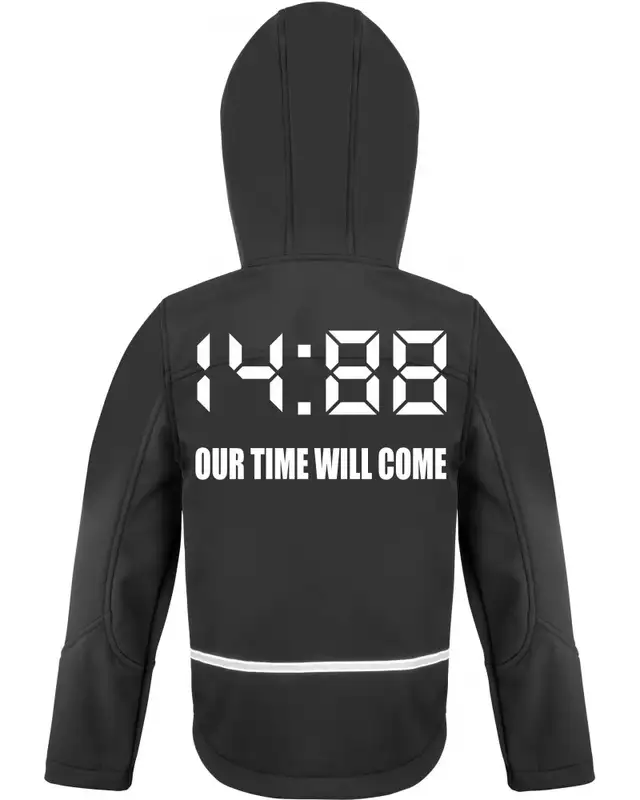 Bestickte Kinder Softshell Kapuzenjacke (1488 Our time will come) Bild 2