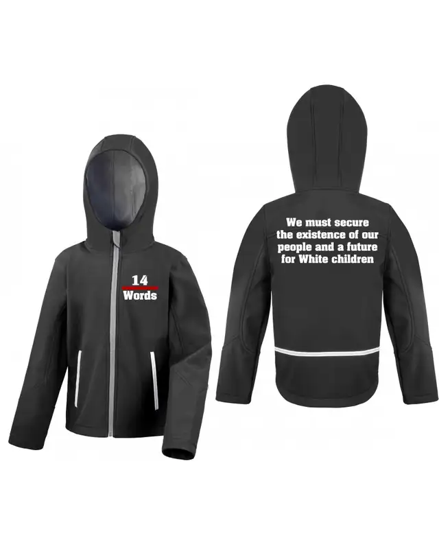 Bestickte Kinder Softshell Kapuzenjacke (14 Words) Bild 3