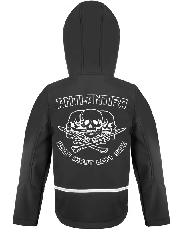 Bestickte Kinder Softshell Kapuzenjacke (Anti-Antifa) Bild 2