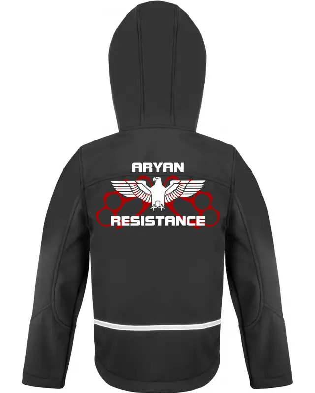 Bestickte Kinder Softshell Kapuzenjacke (Aryan Resistance) Bild 2