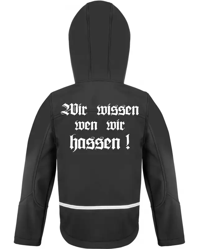 Bestickte Kinder Softshell Kapuzenjacke (Berserker) Bild 2