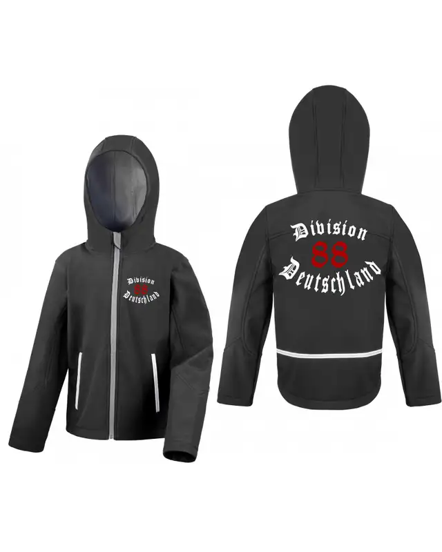 Bestickte Kinder Softshell Kapuzenjacke (Division 88 Deutschland) Bild 3
