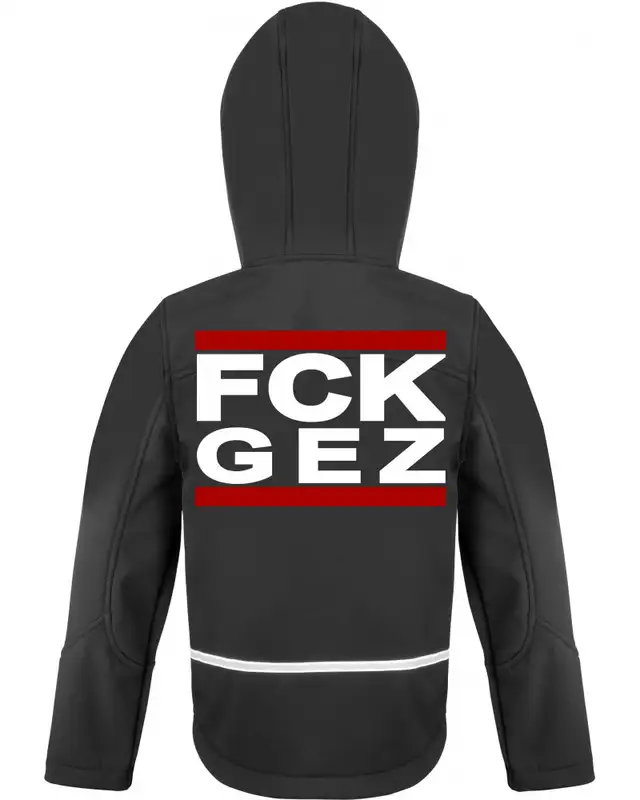 Bestickte Kinder Softshell Kapuzenjacke (FCK GEZ) Bild 2