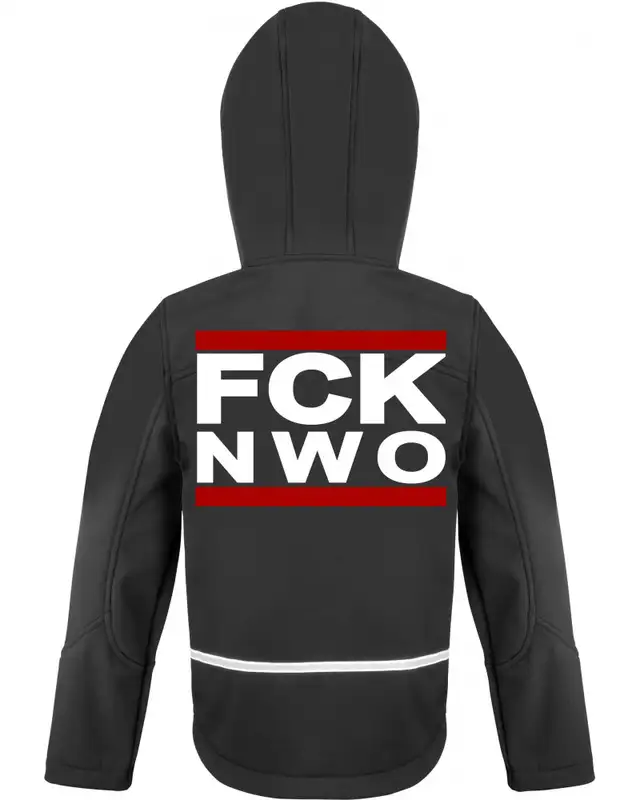 Bestickte Kinder Softshell Kapuzenjacke (FCK NWO) Bild 2