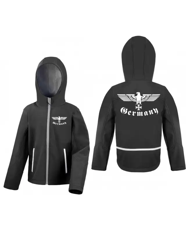 Bestickte Kinder Softshell Kapuzenjacke (Germany, Adler) Bild 3