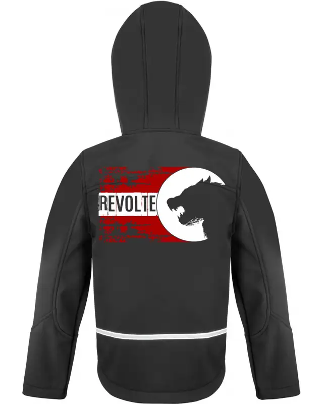 Bestickte Kinder Softshell Kapuzenjacke (H8-Front) Bild 2