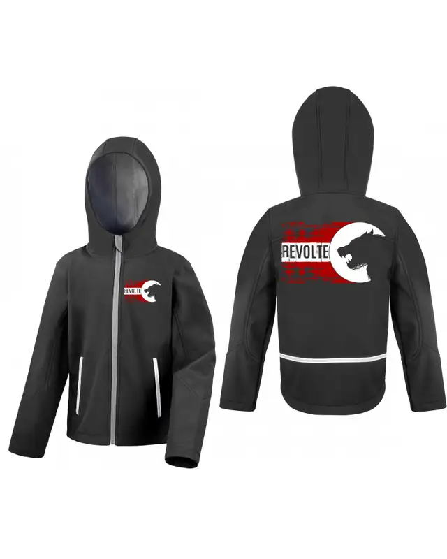 Bestickte Kinder Softshell Kapuzenjacke (H8-Front) Bild 3