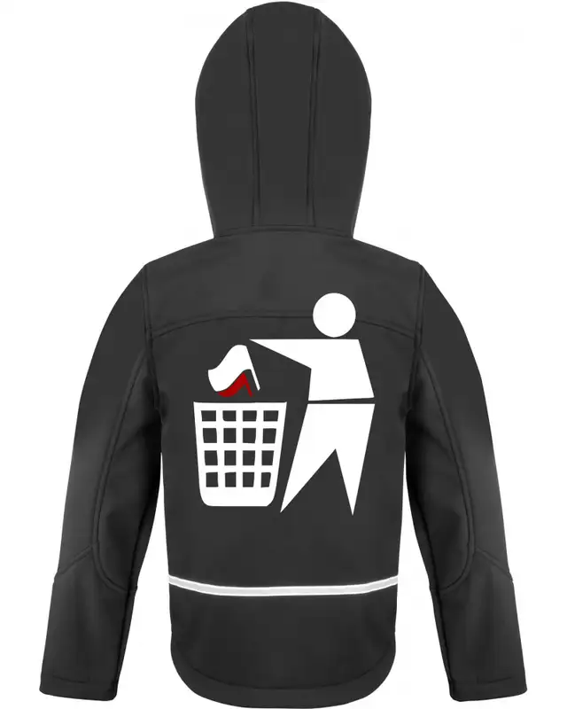 Bestickte Kinder Softshell Kapuzenjacke (Keinen Bock auf Zecken) Bild 2