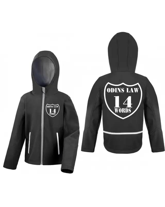 Bestickte Kinder Softshell Kapuzenjacke (Odins law) Bild 3