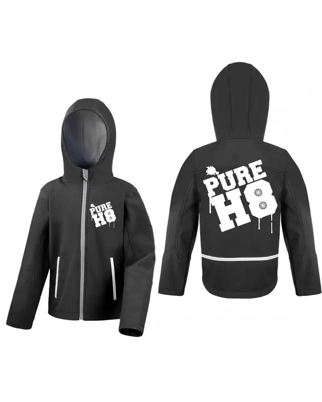 Bestickte Kinder Softshell Kapuzenjacke (Pure H8) Bild 3