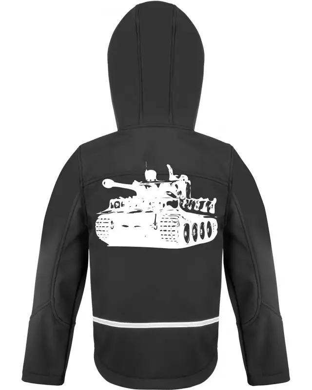 Bestickte Kinder Softshell Kapuzenjacke (Riesen aus Stahl) Bild 2