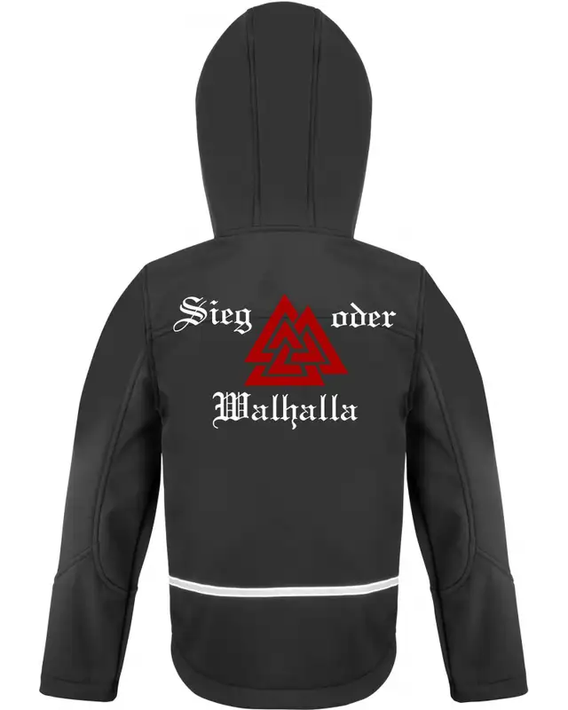 Bestickte Kinder Softshell Kapuzenjacke (Sieg oder Walhalla) Bild 2