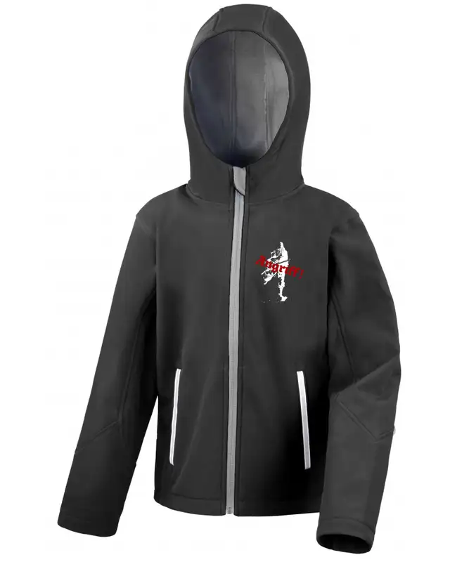 Bestickte Kinder Softshell Kapuzenjacke (Soldat, Angriff)