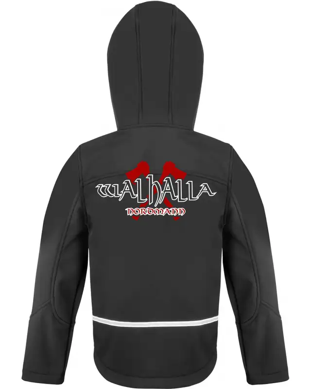 Bestickte Kinder Softshell Kapuzenjacke (Walhalla, Nordmann) Bild 2