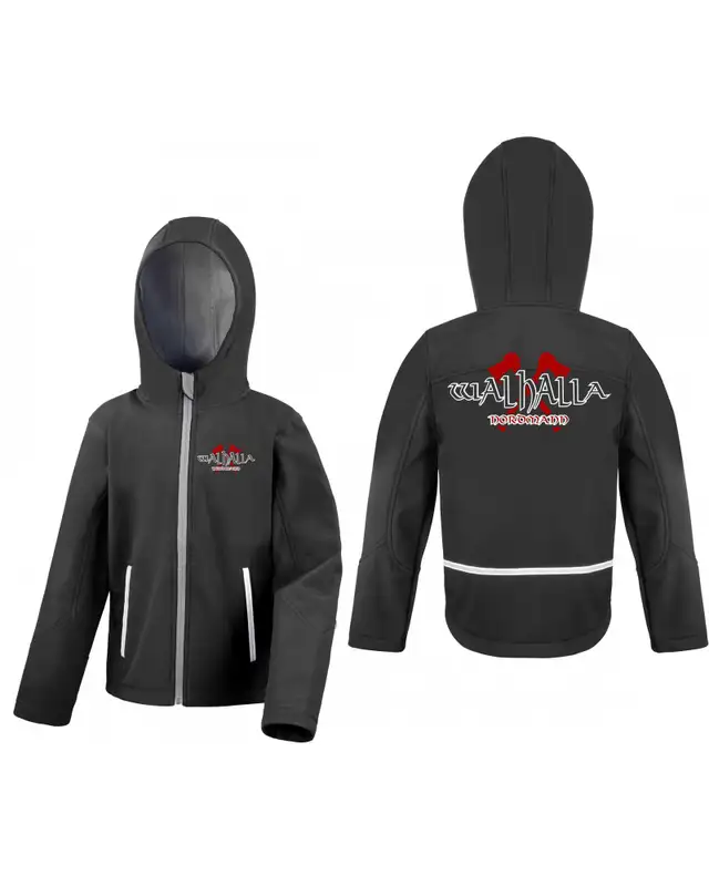 Bestickte Kinder Softshell Kapuzenjacke (Walhalla, Nordmann) Bild 3