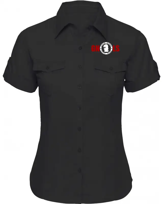 Bestickte kurzarm Damenbluse (Good night left side)