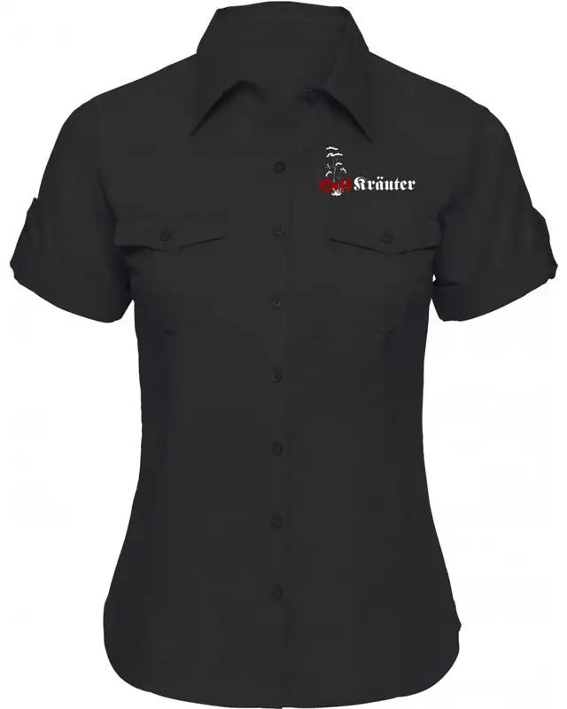 Bestickte kurzarm Damenbluse (Heil Kräuter)