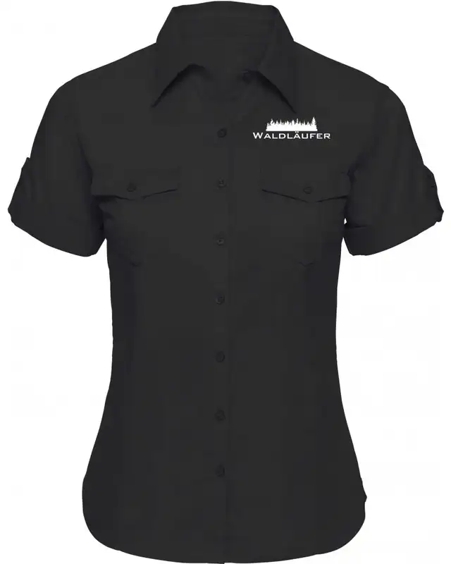 Bestickte kurzarm Damenbluse (Waldläufer)