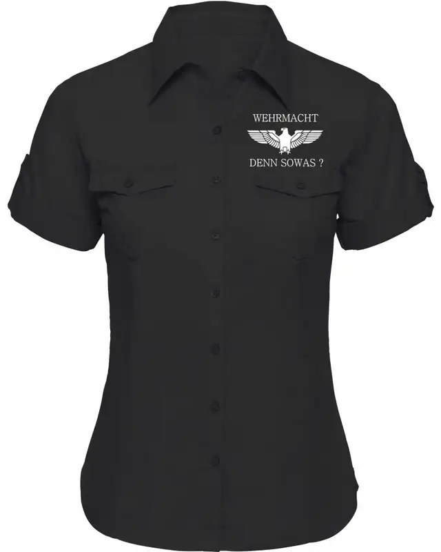 Bestickte kurzarm Damenbluse (Wehrmacht denn sowas)