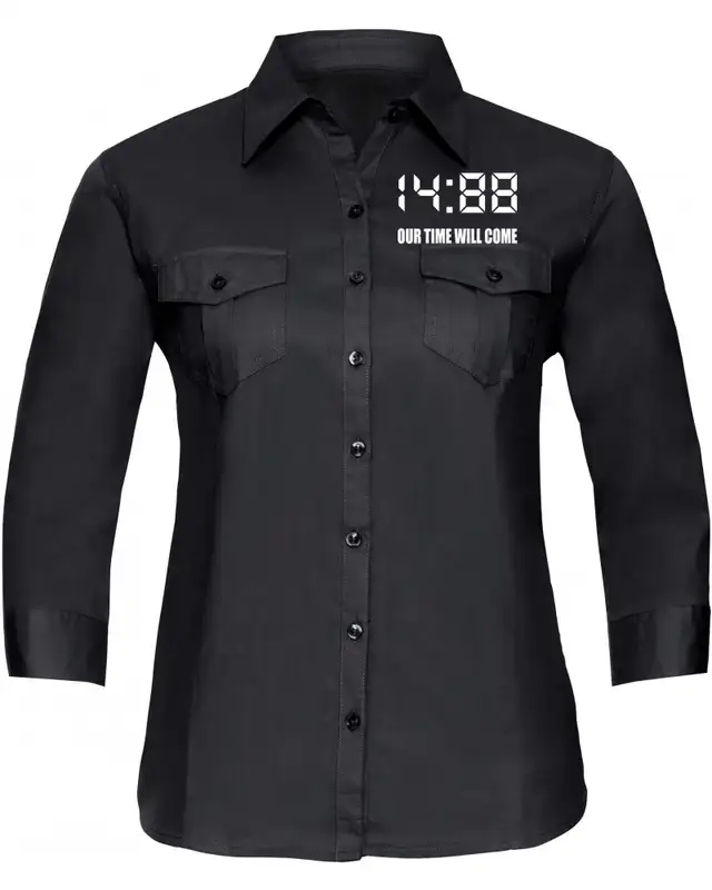 Bestickte langarm Damenbluse (1488 Our time will come)