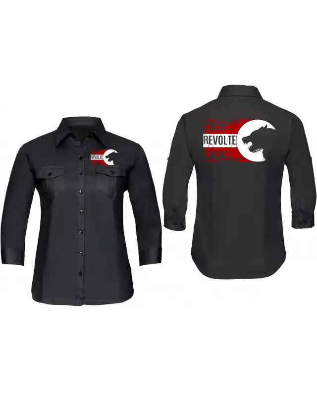 Bestickte langarm Damenbluse (H8-Front) Bild 3