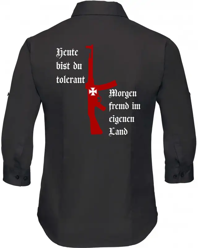 Bestickte langarm Damenbluse (Heute tolerant morgen fremd im eigenen Land) Bild 2