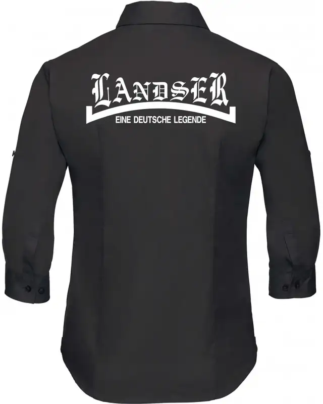 Bestickte langarm Damenbluse (Landser, weiß) Bild 2
