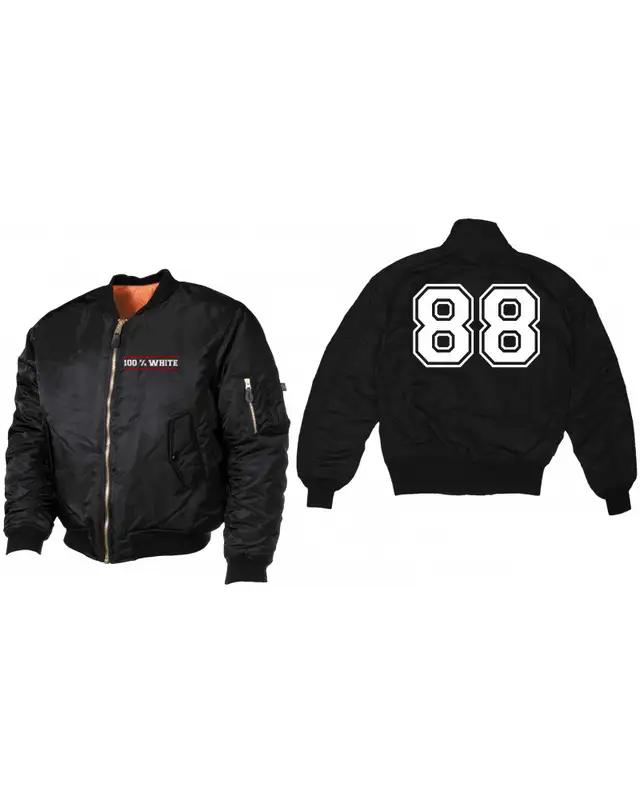 Bestickte MA1 Bomberjacke (100% White) Bild 3