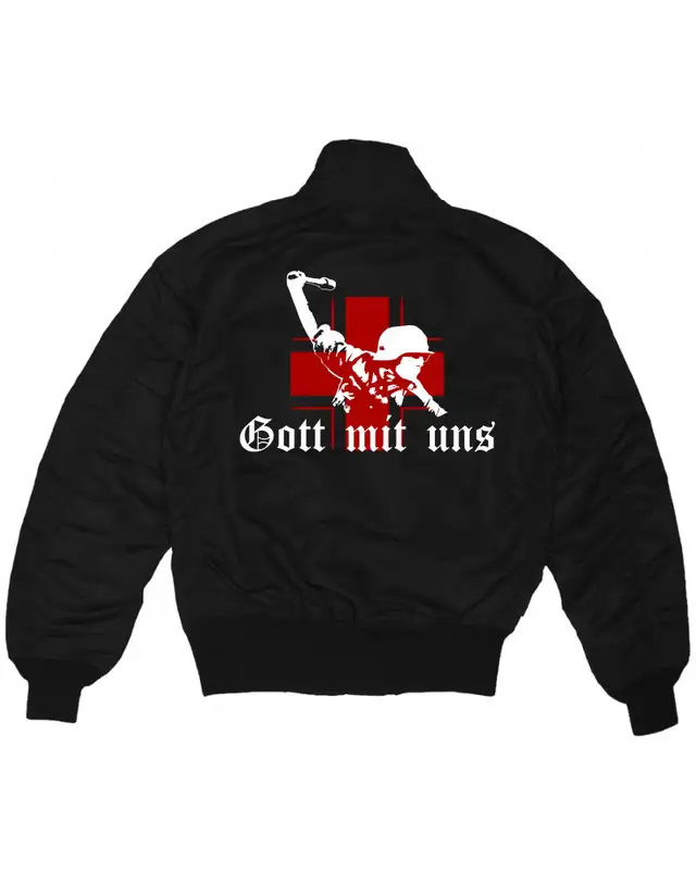 Bestickte MA1 Bomberjacke (Gott mit uns, Soldat) Bild 2