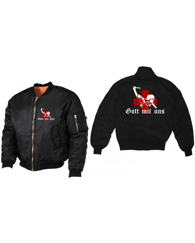 Bestickte MA1 Bomberjacke (Gott mit uns, Soldat) Bild 3