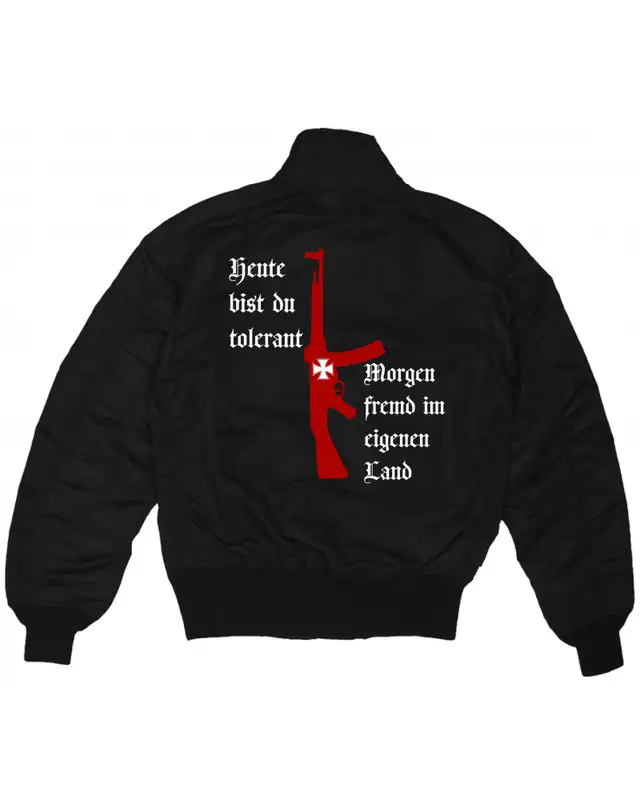 Bestickte MA1 Bomberjacke (Heute tolerant morgen fremd im eigenen Land) Bild 2
